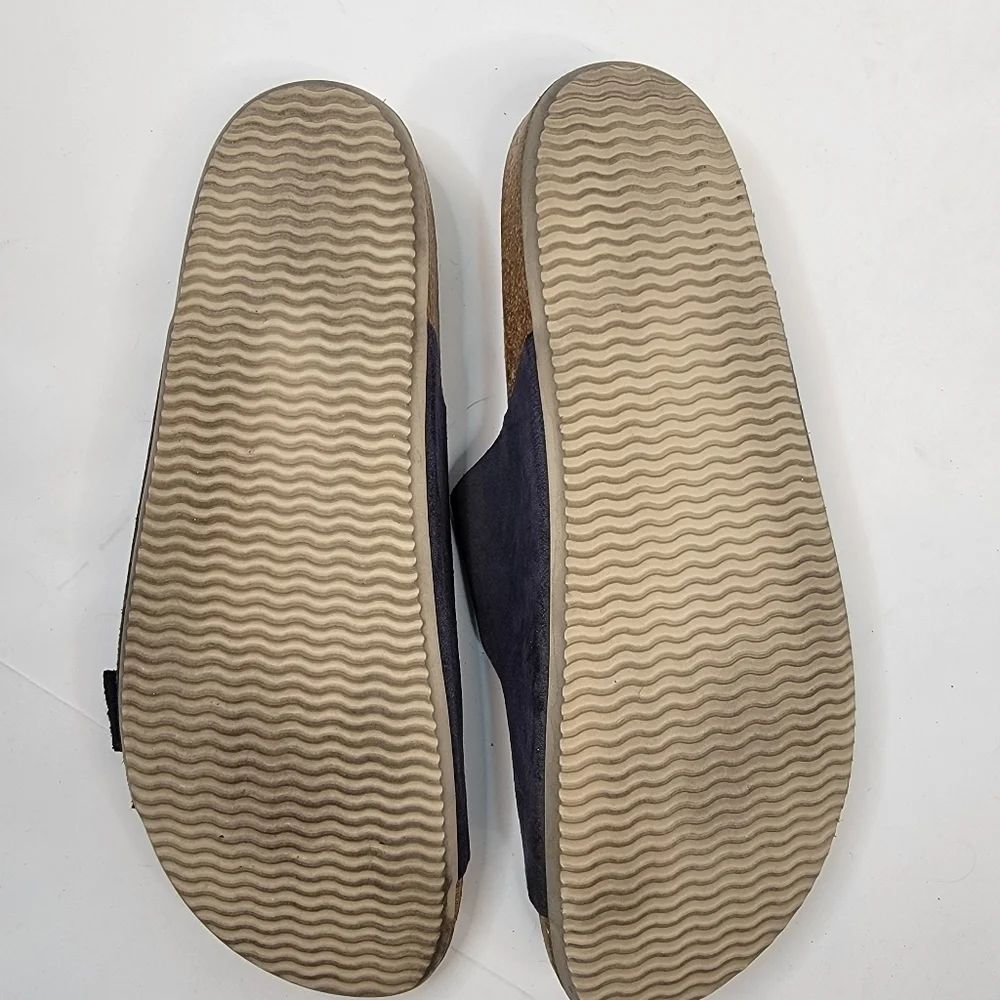 Yokono Leather suede Sandals Sz 9.5 Double Buckled Blue Women's